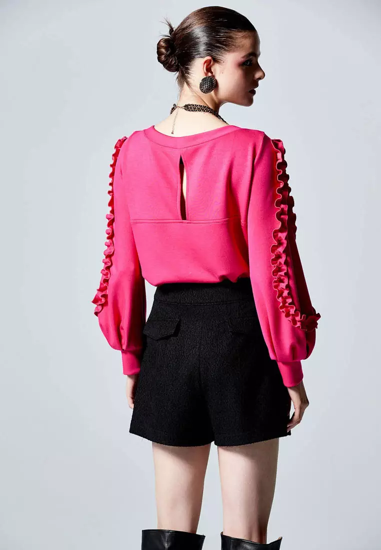 Heart Shape Top With Ruffle Sleeve Detail