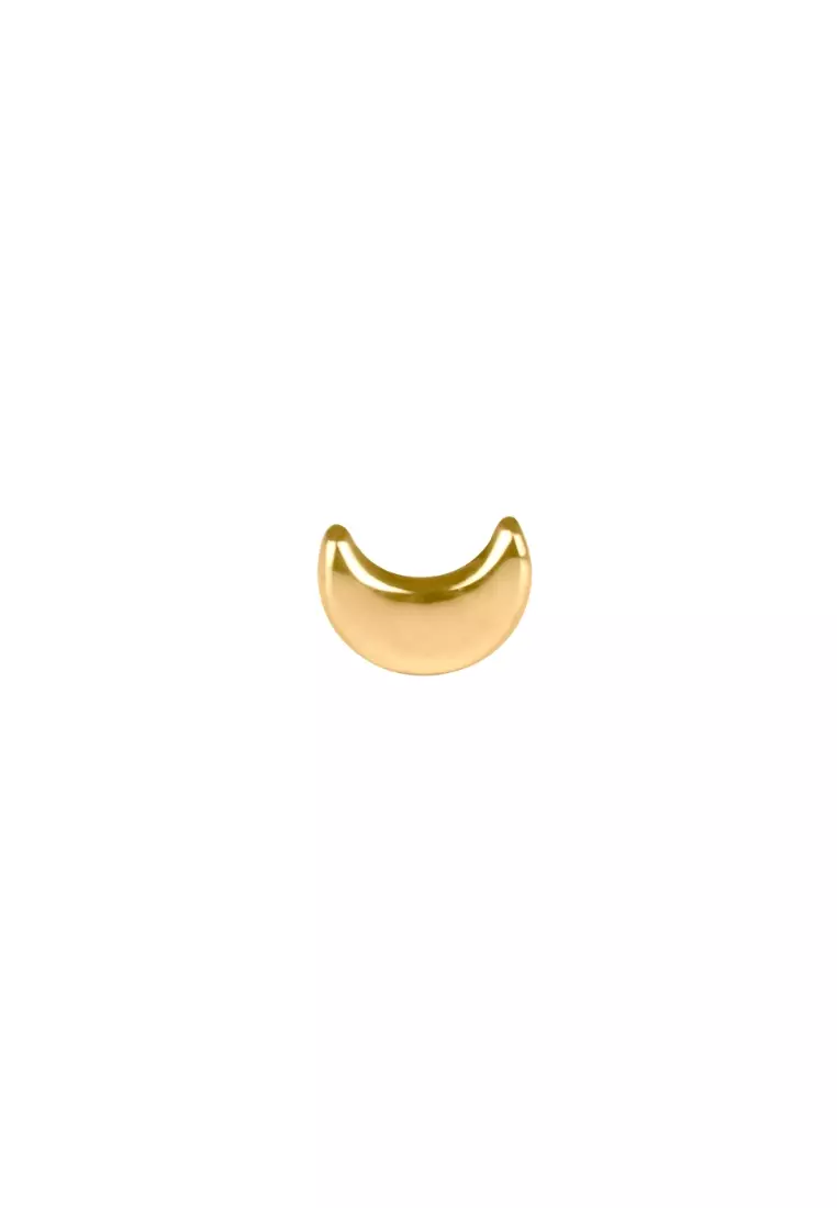 Moon Studs Earrings 14k Gold