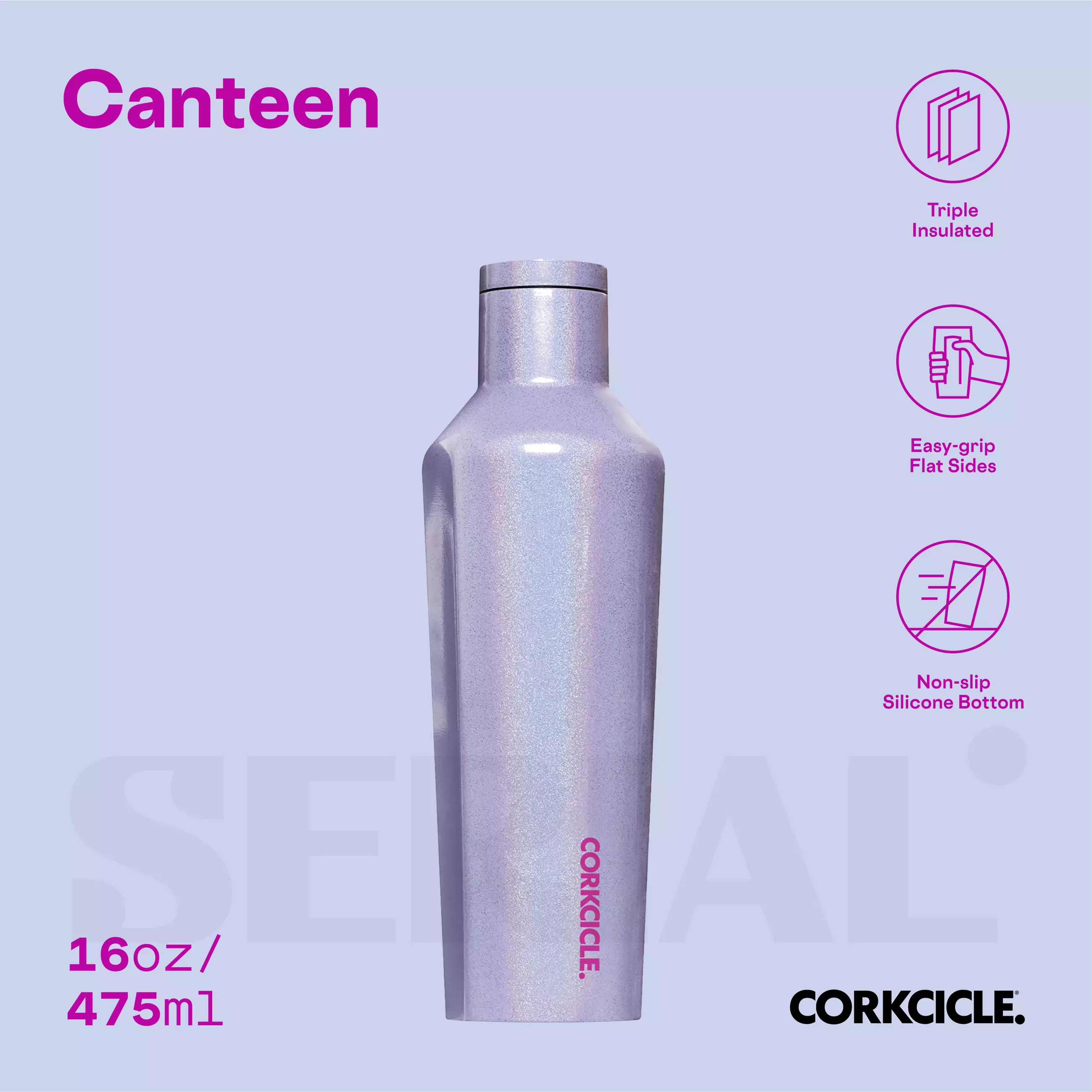 CORKCICLE® Canteen 16oz - Unicorn Magic Sparkle Pixie Dust