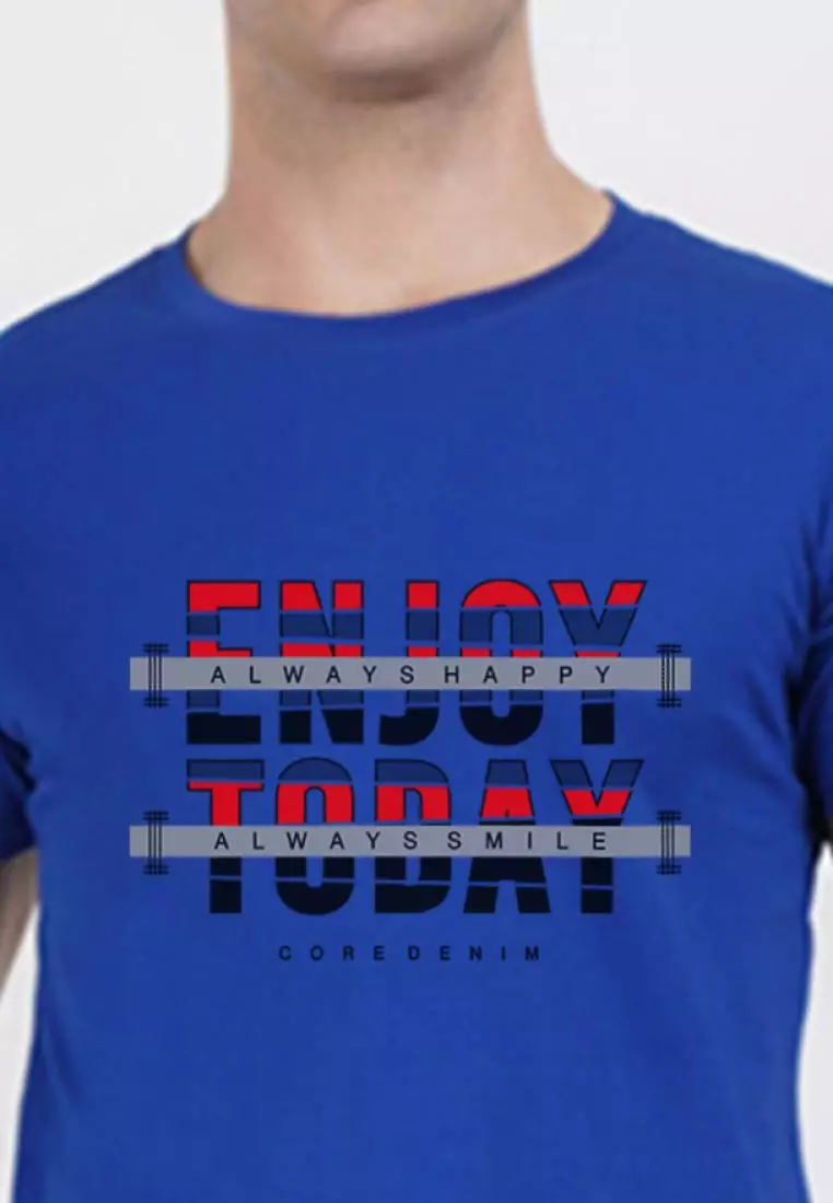 Enjoy Today Royal Blue Cotton Short Sleeve Essential T-Shirt
