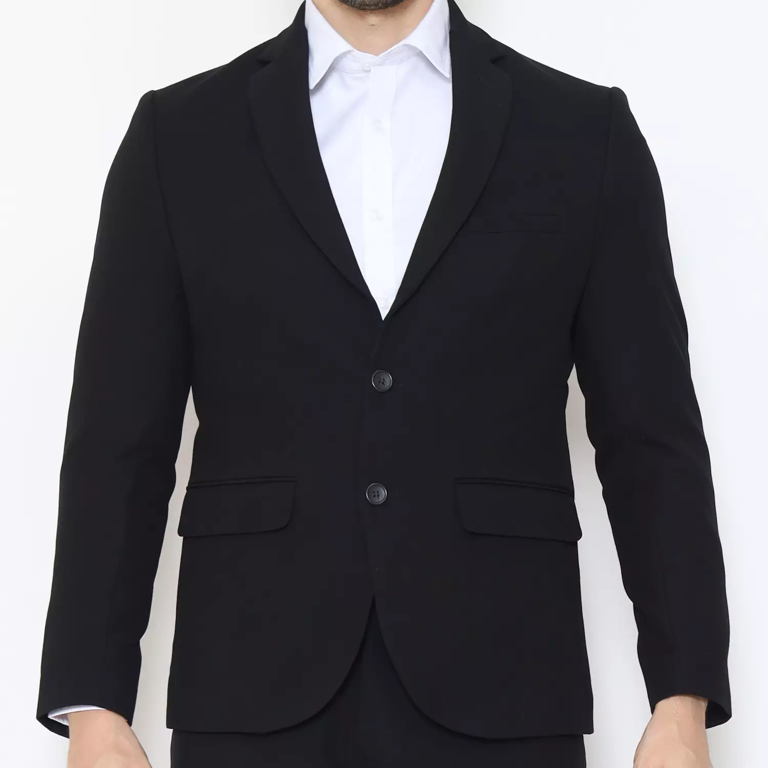 Lawell Jas Pria Warna Hitam | Polyester Viscose Stretch Pinstripe | L-WORD