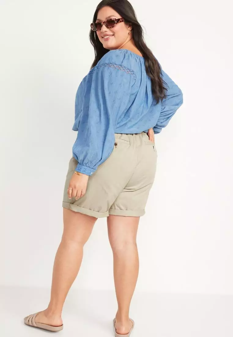 High-Waisted OGC Chino Shorts for Women -- 7-inch inseam
