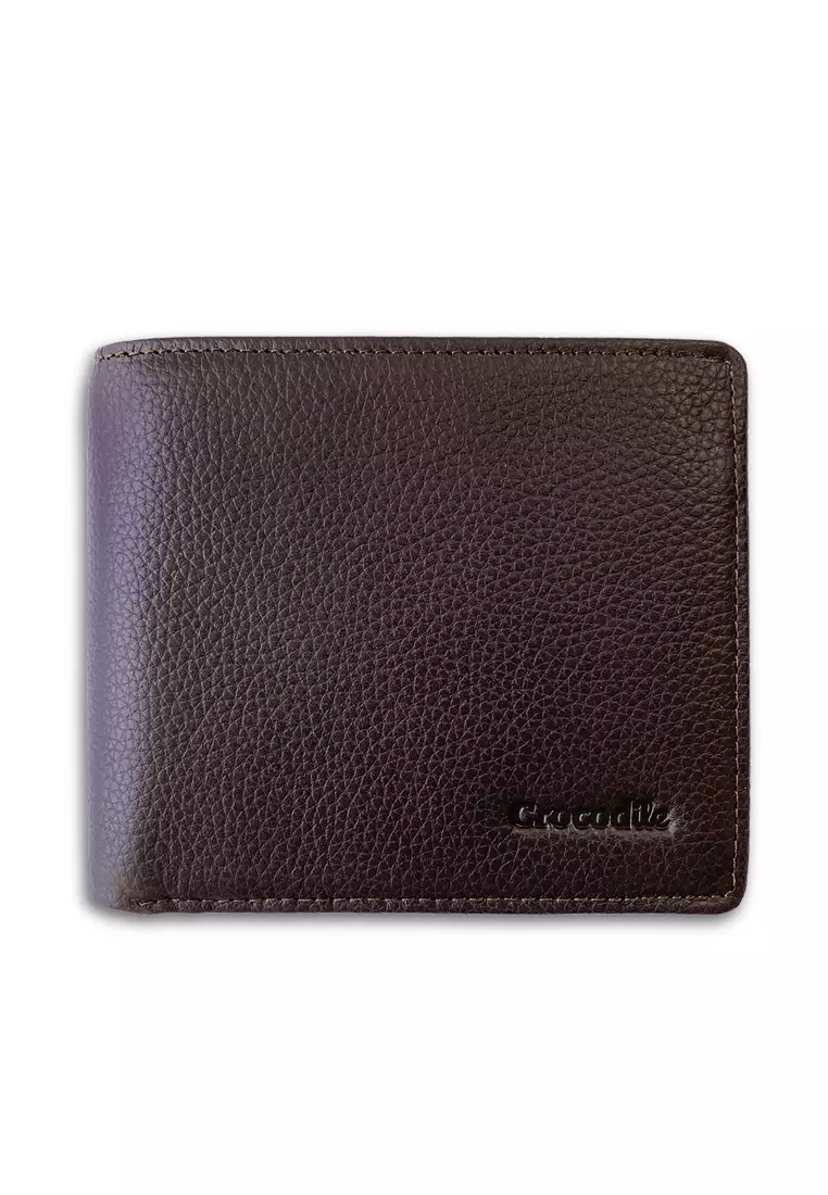 Crocodile C7002R Dompet RFID Bi-fold Wallet Leather Kulit Original - Coklat