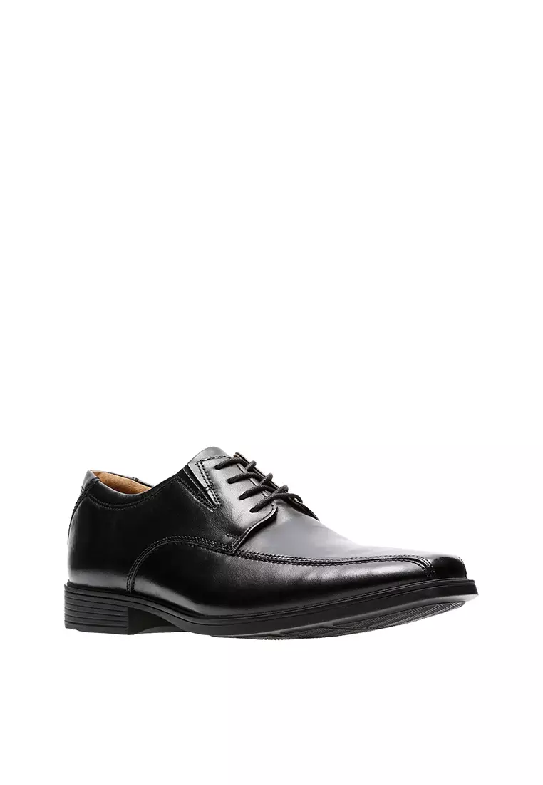Tilden Walk Black Leather Mens Dress Shoes - Wide Feet