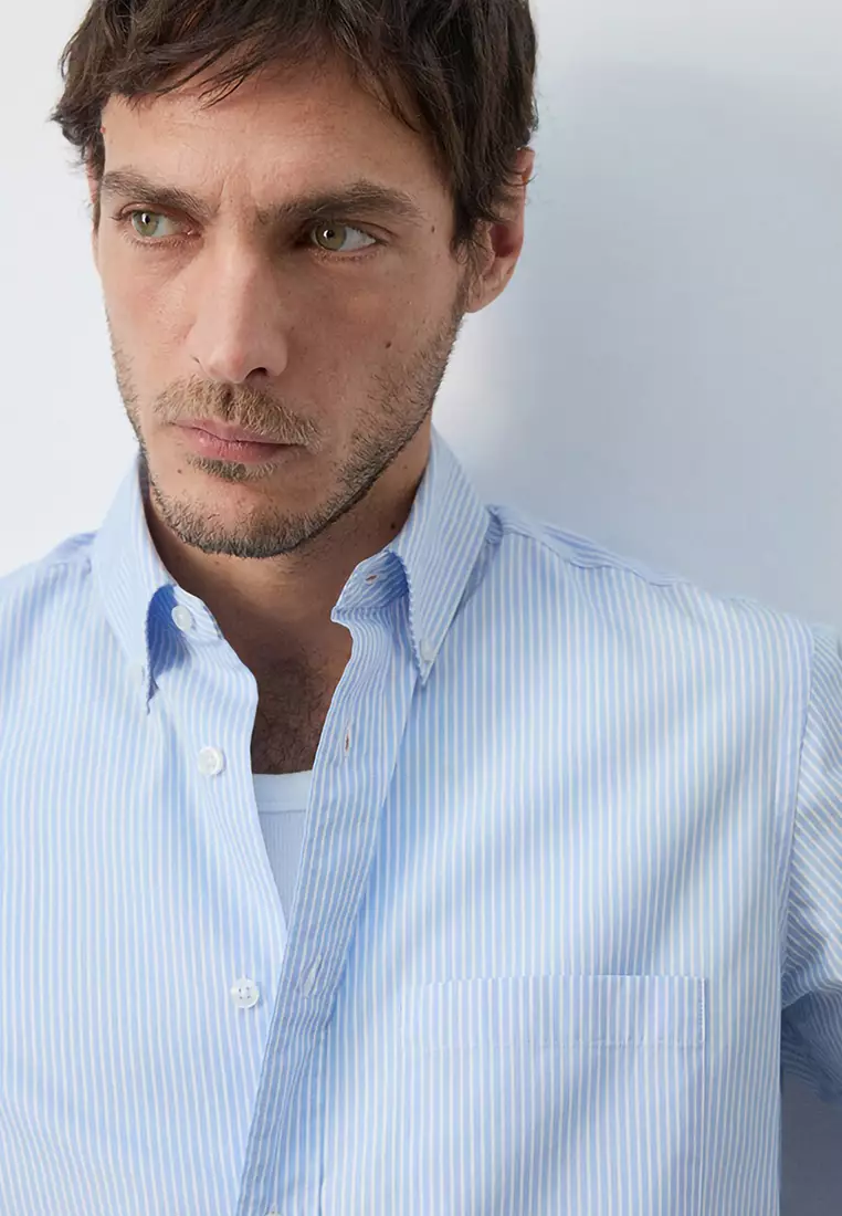 Regular-Fit Striped 100% Cotton Shirt