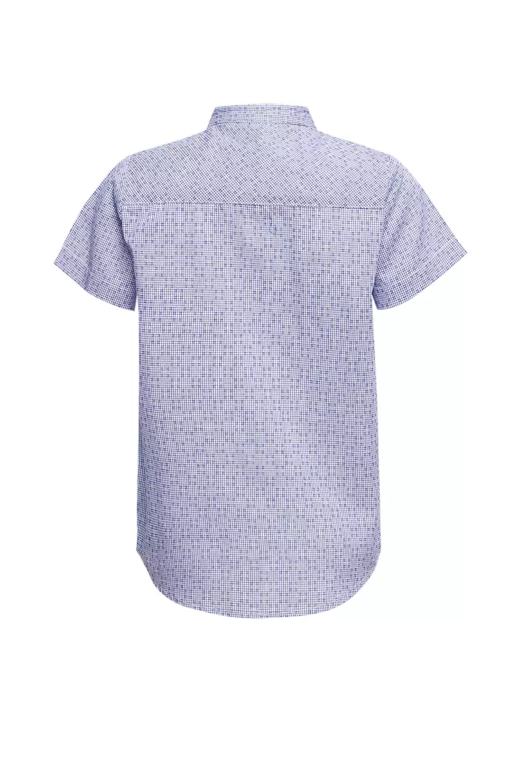 Qna Boy Fazzal Kemeja Pendek Ciang-i Anak Biru Motif Garis