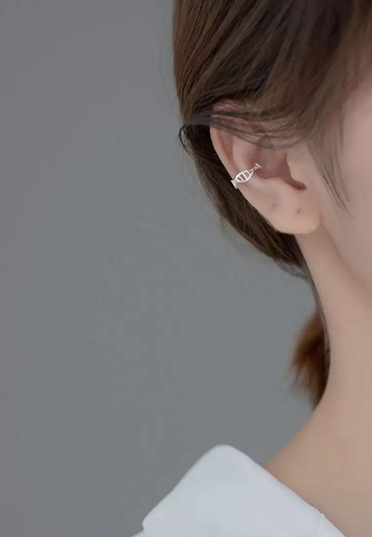 925 Silver Hollow Out Design Ear Cuff JW AR-G8064