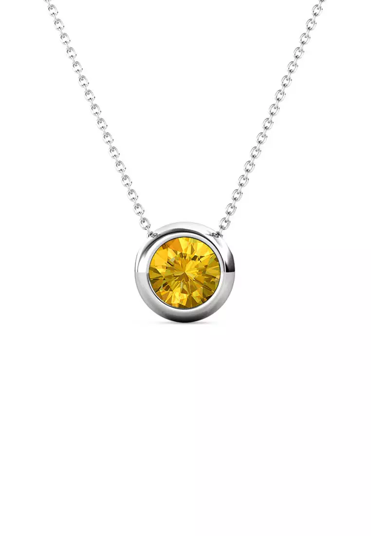 Her Jewellery Birth Stone Moon Pendant (November, White Gold) - Luxury Crystal Embellishments plated with 18K Gold