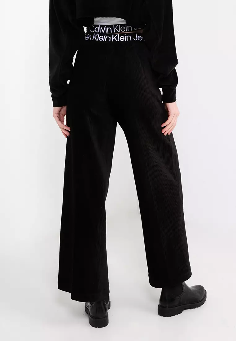 Buy Calvin Klein Velvet Wide Leg Pants - Calvin Klein Jeans Online