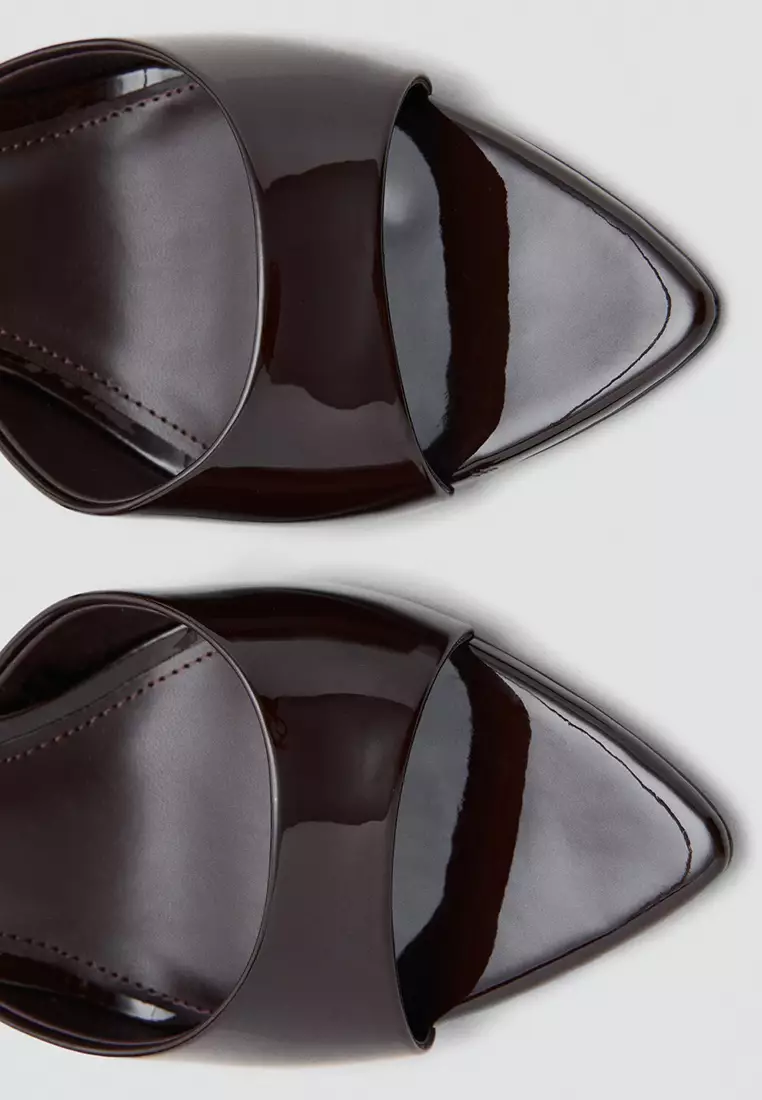 Patent Leather High-Heeled Sandals