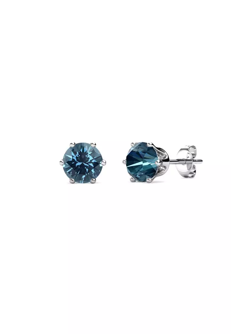 Galaxy Stone Earring Denim Blue WG - Anting Crystal by Her Jewellery