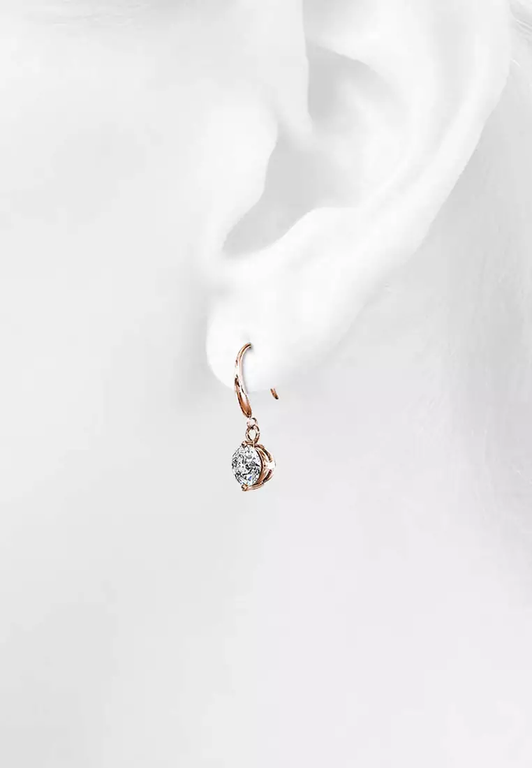 KRYSTAL COUTURE Candid Earrings Embellished with SWAROVSKI® crystals - Rose Gold/Clear