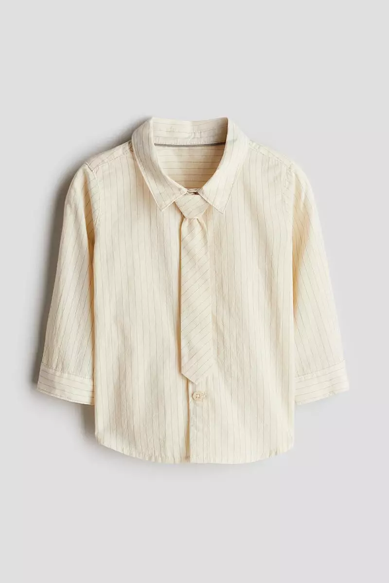 2-piece cotton shirt and tie set