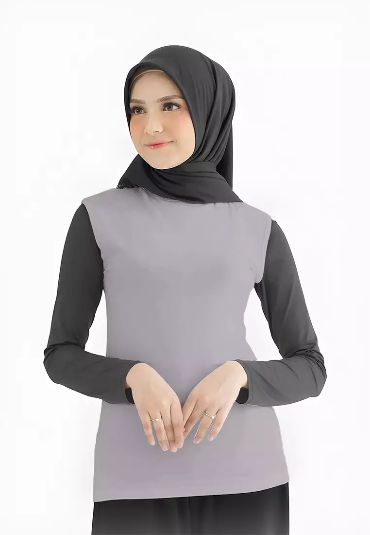 Cotton Bee - Round Neck Sleeveless | Inner Manset Kaos Tanpa Lengan - Cool Grey - XL