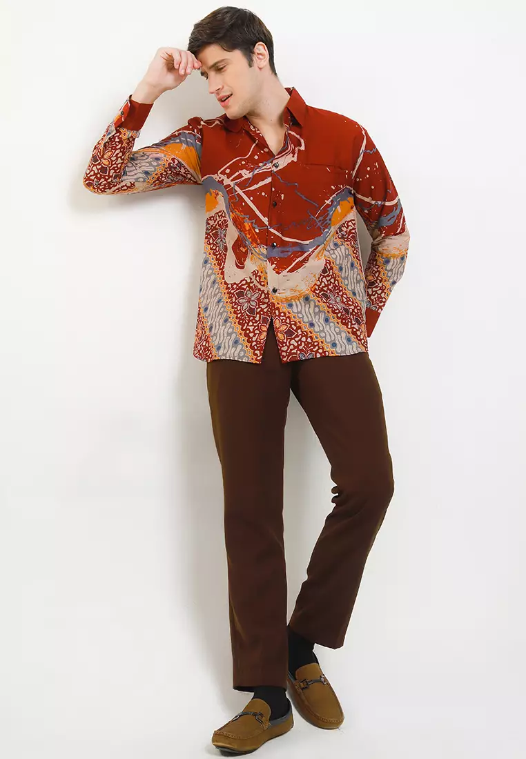 Tyaga Kemeja Batik Premium Pria Casual Modern Lengan Panjang