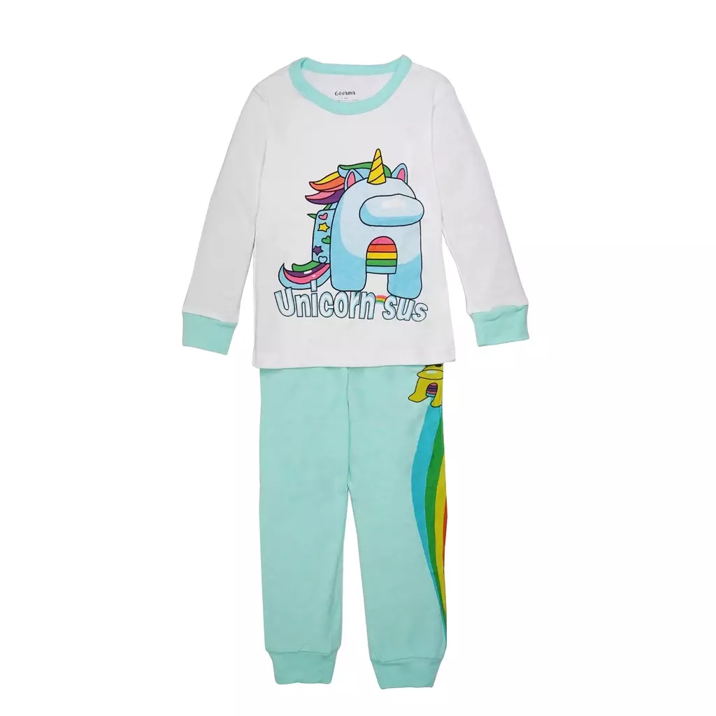BAJU TIDUR PIYAMA ANAK SETELAN ANAK PEREMPUAN LENGAN PANJANG - Among us unicorn Tosca