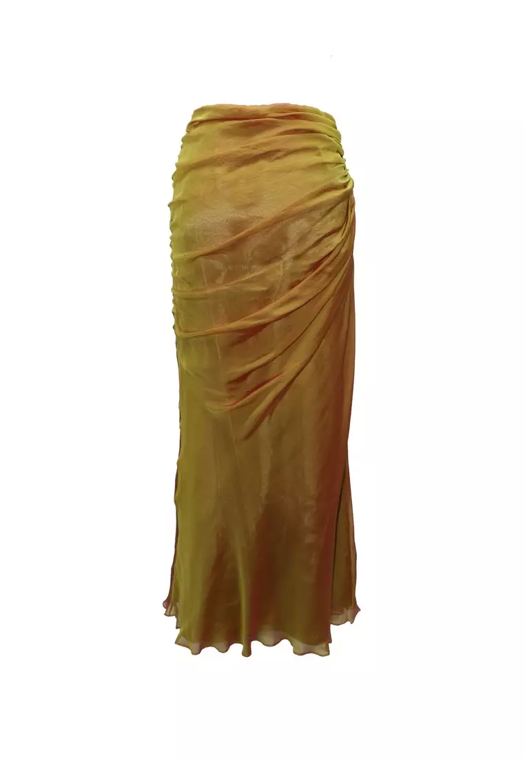 真絲色織布半截裙