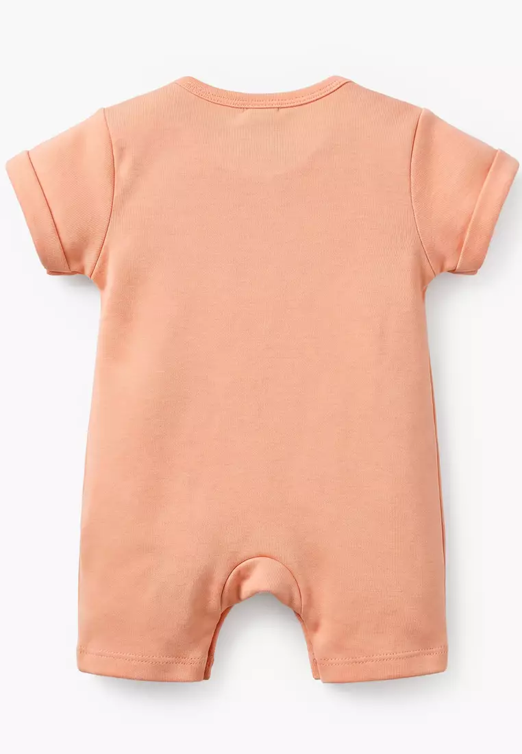 Babyshop Pack Of 3 Juniors Round Neck Short Sleeves Romper With Snap Button Closure