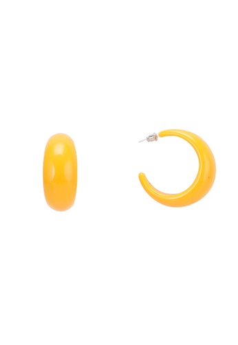 Red's Revenge yellow Mod Curves Acrylic Hoop Earrings 97559AC8E6ADC8GS_1