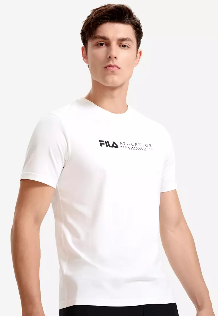 FILA Athletics Collection Men s Tennis Theme FILA Logo Cotton T