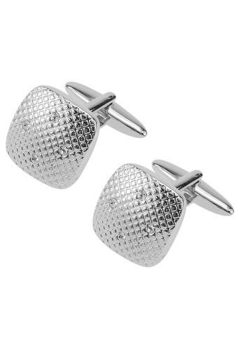 Buy Cuff It Domed Diamond Texture Swarovski Crystal Cufflinks
