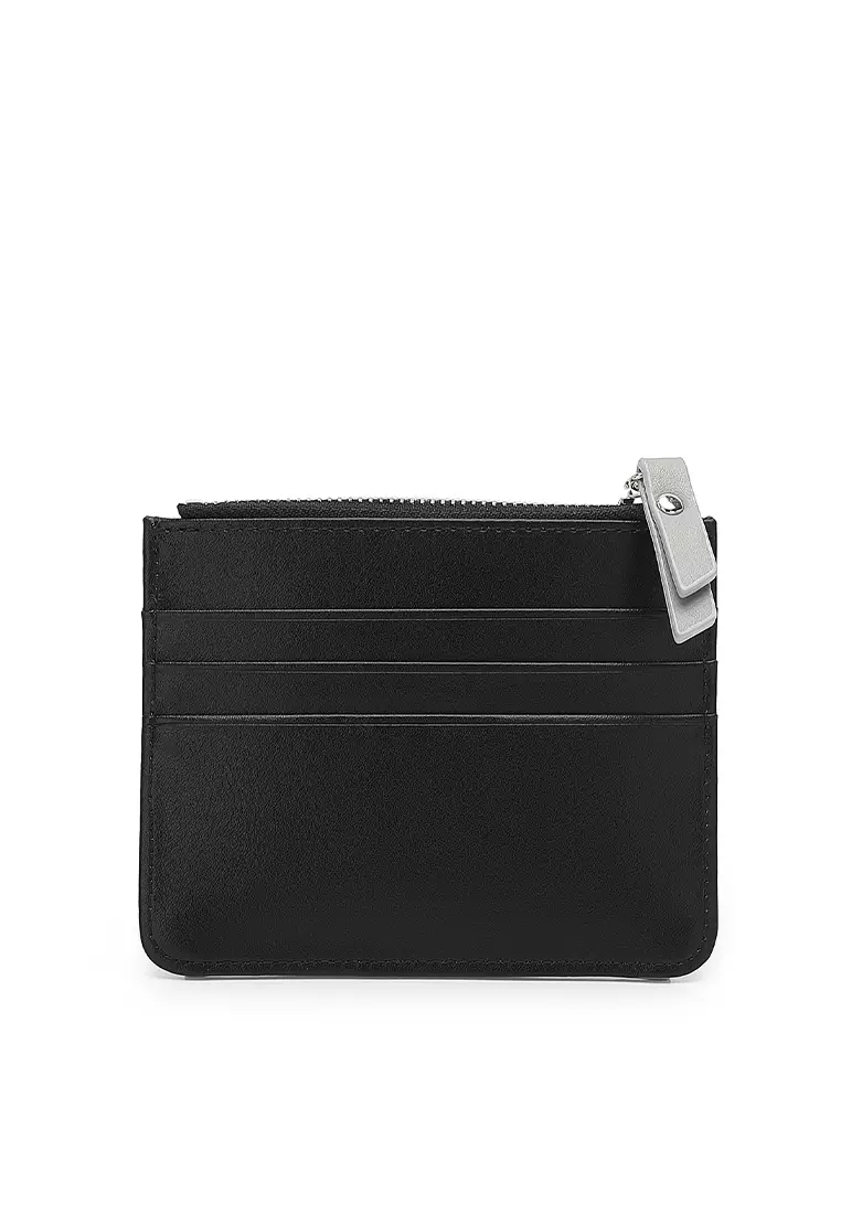 Women's Card Holder With Coin Compartment - Black