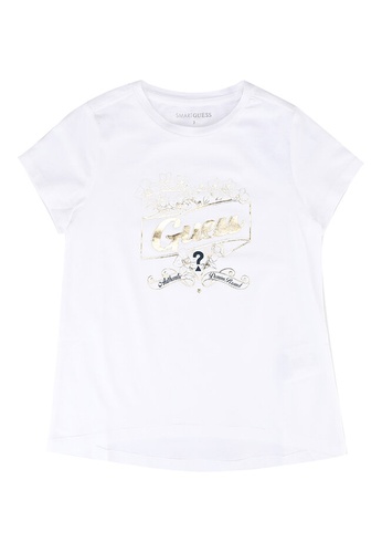 GUESS white Front Foil Logo T-Shirt B693DKAF4E0AA0GS_1