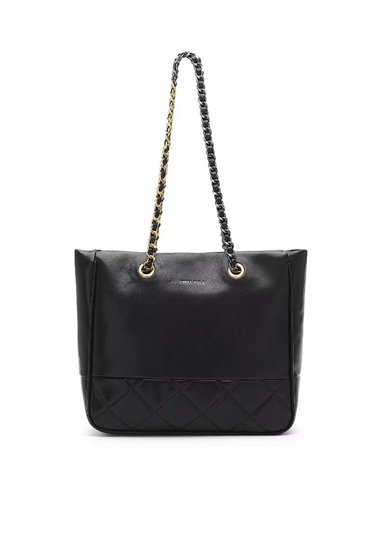 Black chain tote discount bag