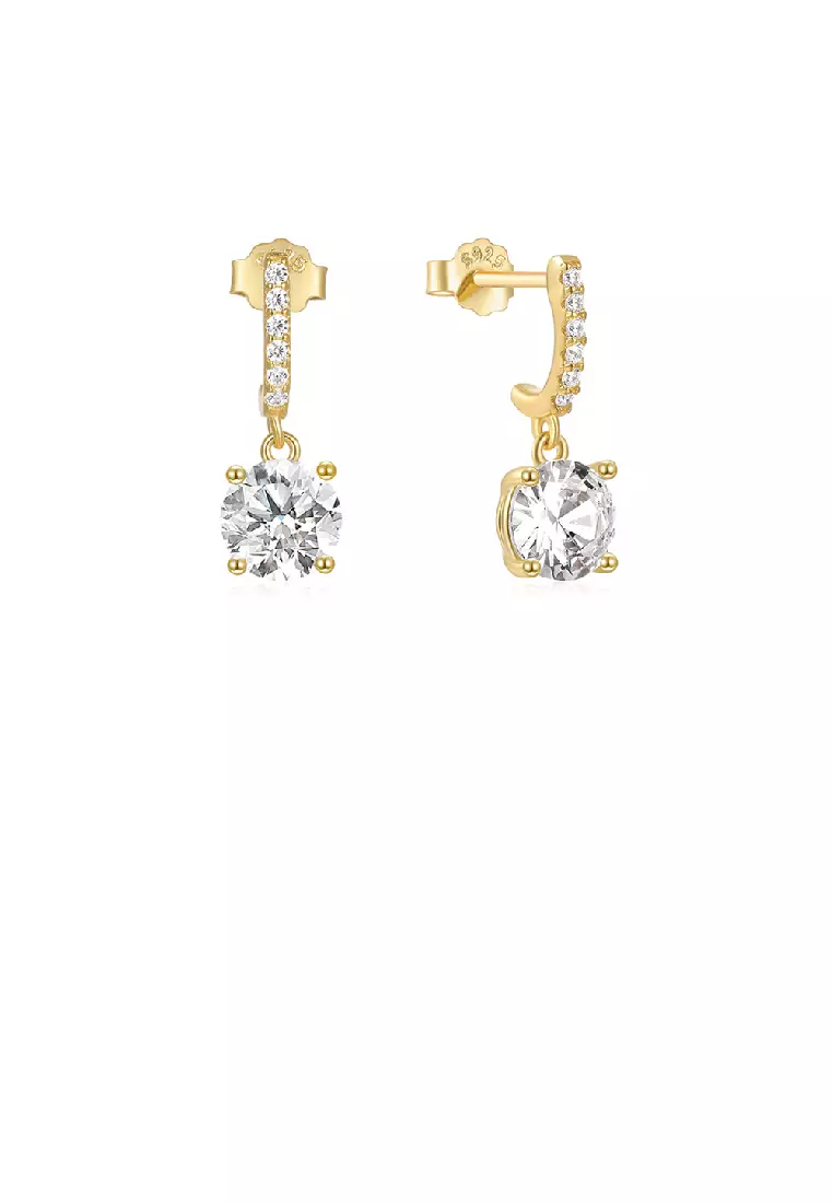 Gold and cubic zirconia earrings top