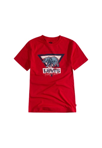 Levi's red Levi's Surf Club Short Sleeve Tee (Big Kids) - Lychee 674B7KA35CDC75GS_1