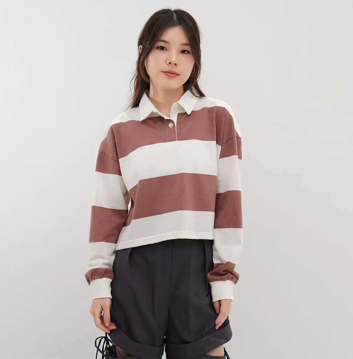 Matsuda Polo Rugby Crop top katun Emika Rosedawn