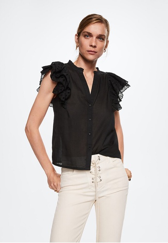 Mango black Cotton Blouse With Openwork Details 45310AA1B5A315GS_1