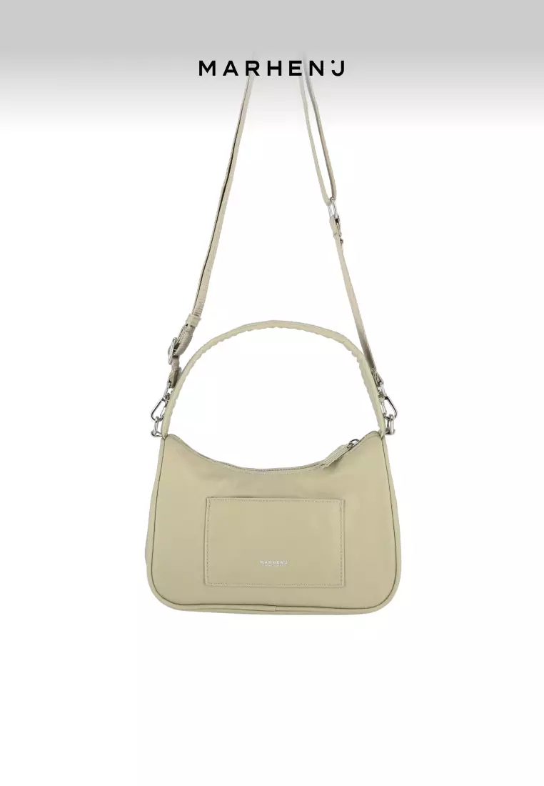 CELINA Nylon Crossbody Bag Beige