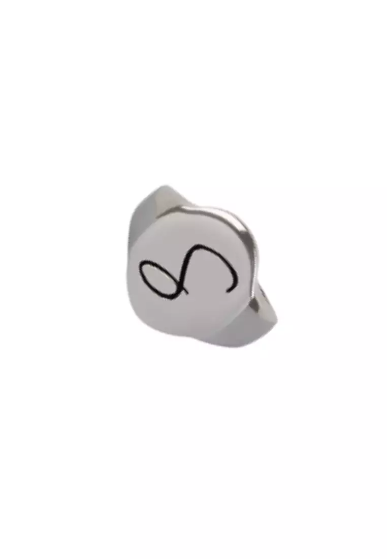 Sterling Silver Letter Signet Ring - S