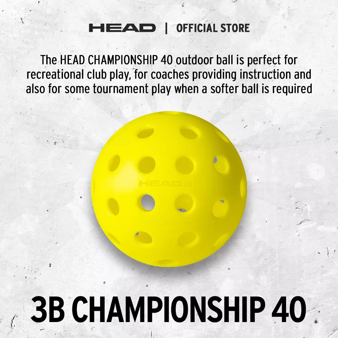 HEAD Pickleball Balls 3B Championship 40 557020 - Bola Pickleball