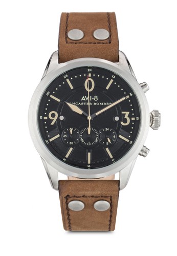 Lancesprit outlet 台灣aster 飛行計時皮革手錶, 錶類, 飾品配件