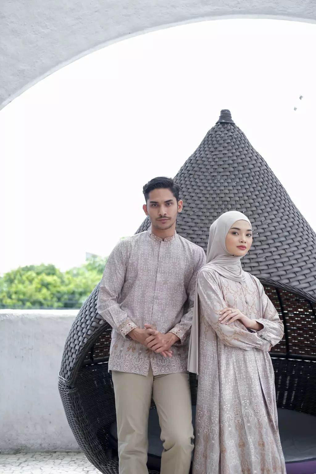 Mahalaya Pink Kemeja Pria  Koko Panjang Furing