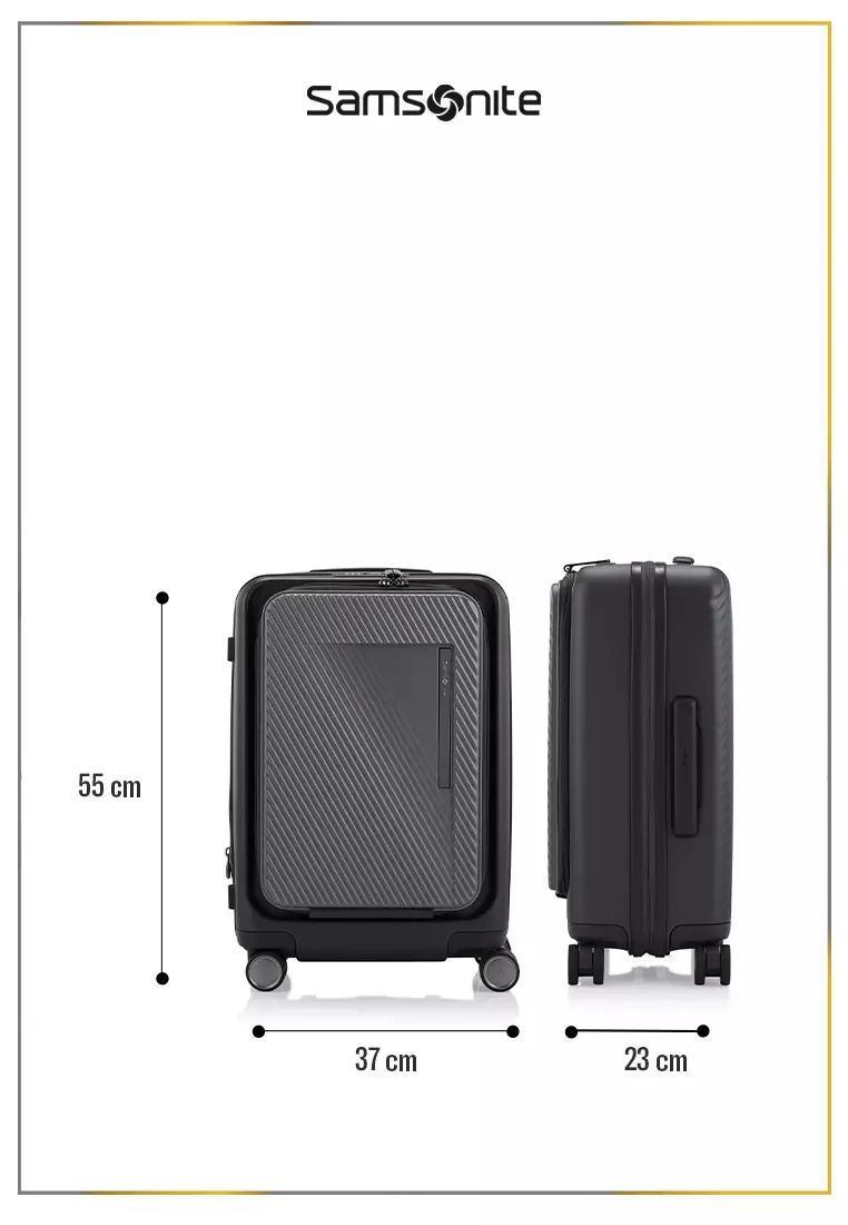 Samsonite Koper Zipprix FT Cabin Gun Metal + Foldable Luggage Cover Cabin