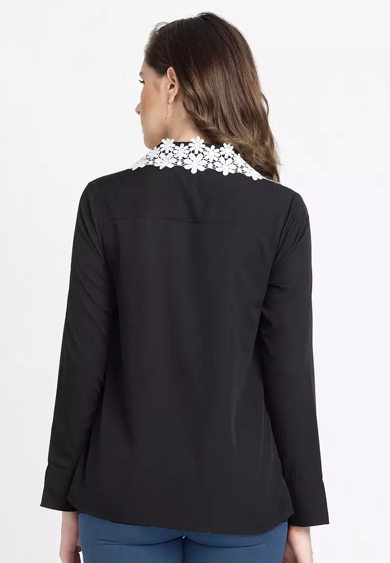 Buy Shaye Black Lace Casual Shirt Blouse 2024 Online ZALORA