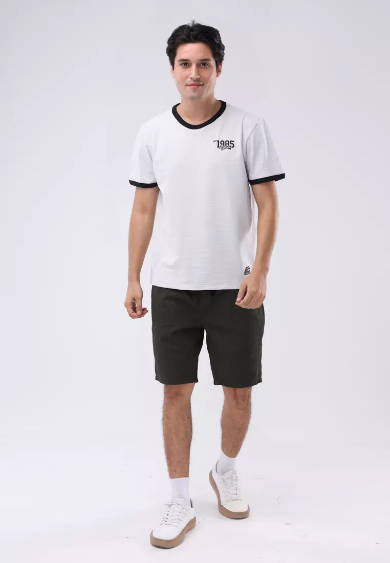 Round Neck Streaky Short Sleeves