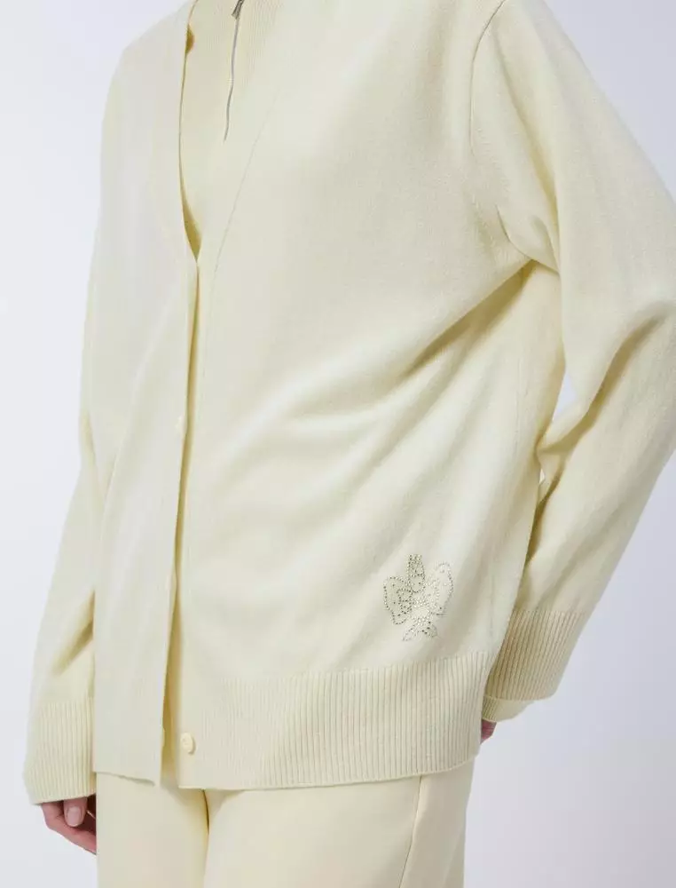 Midi V-Neck Cardigan Cashmere Sweater