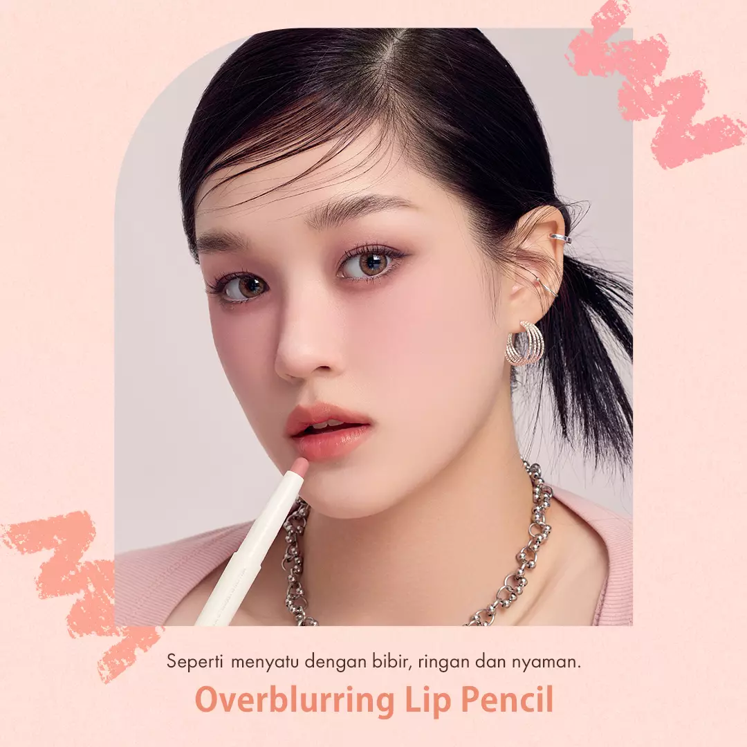 Holika Holika Mellow Blurring Lip Pencil 05 Clay Rose | Lip, Eye, & Cheek Pencil with Blending Brush