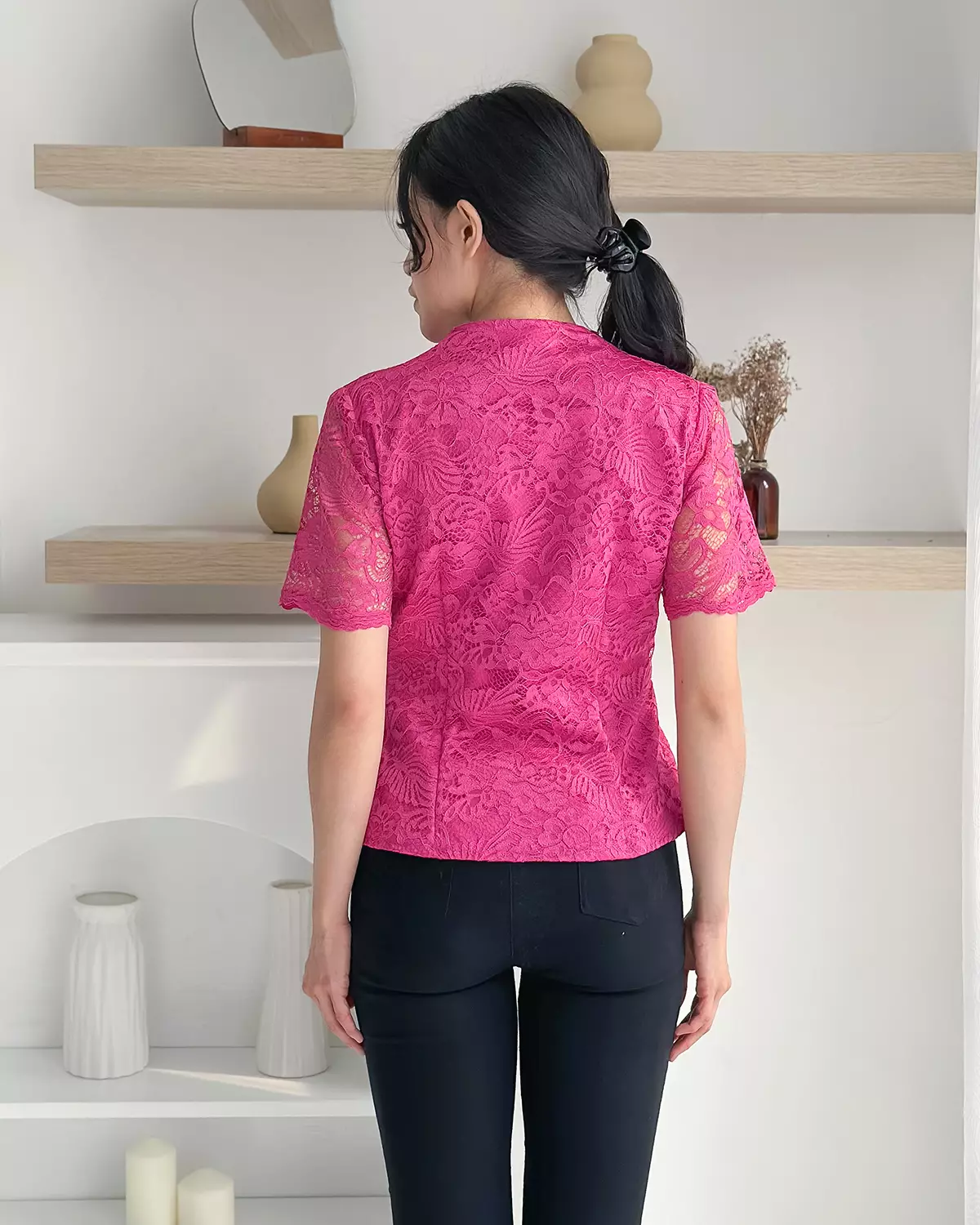 Sinok Jumputan Electric Pink Kebaya