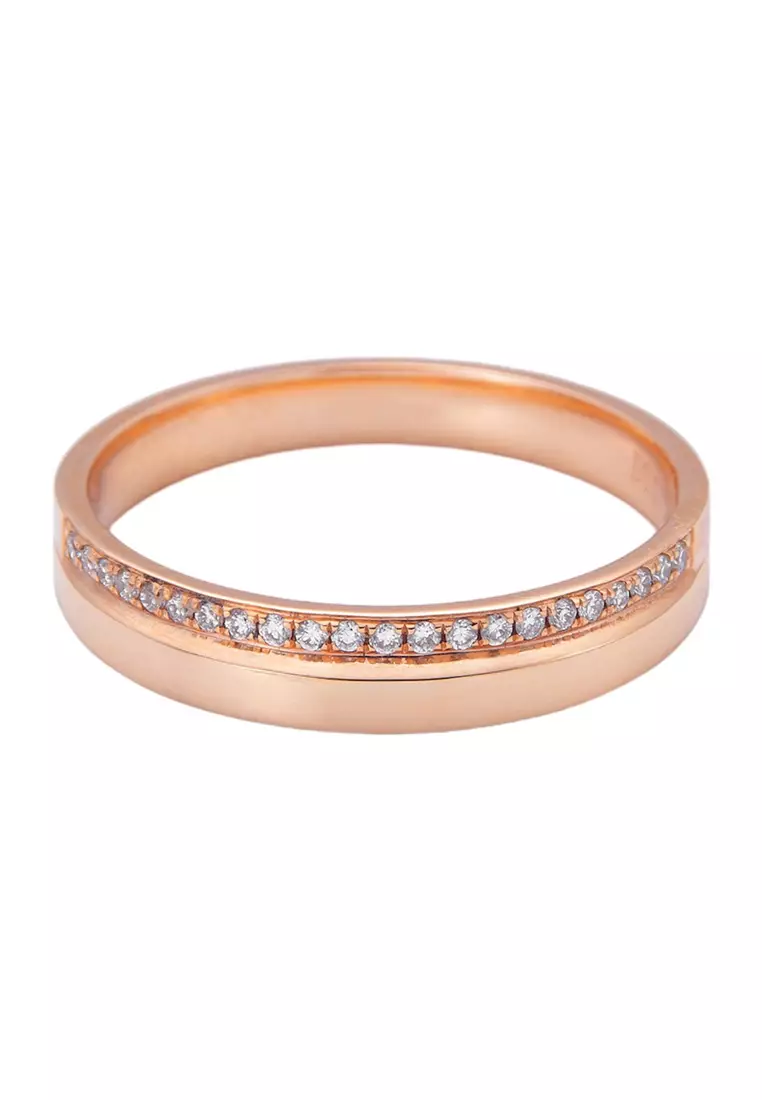 LITZ 18K玫瑰金戒指 YF-CNCQL152