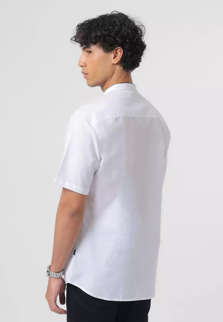 Kemeja Koko Pria Lengan Pendek Baju Muslim Pria ATHAR WHITE