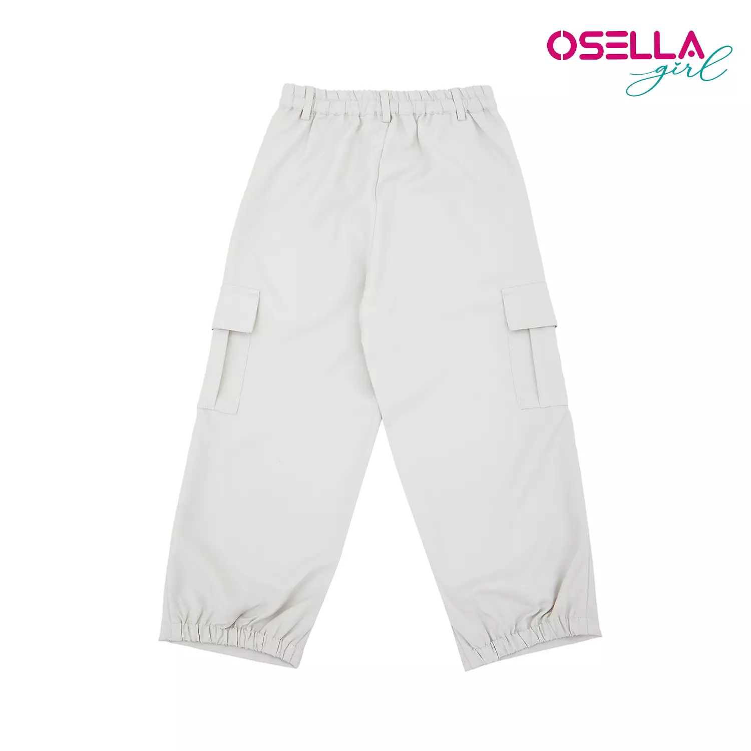 [NEW] Osella Kana Long Cargo Pants With Half Elastic Band On The Leg Opening In Beige  2381500238 | Celana Kargo Anak Perempuan