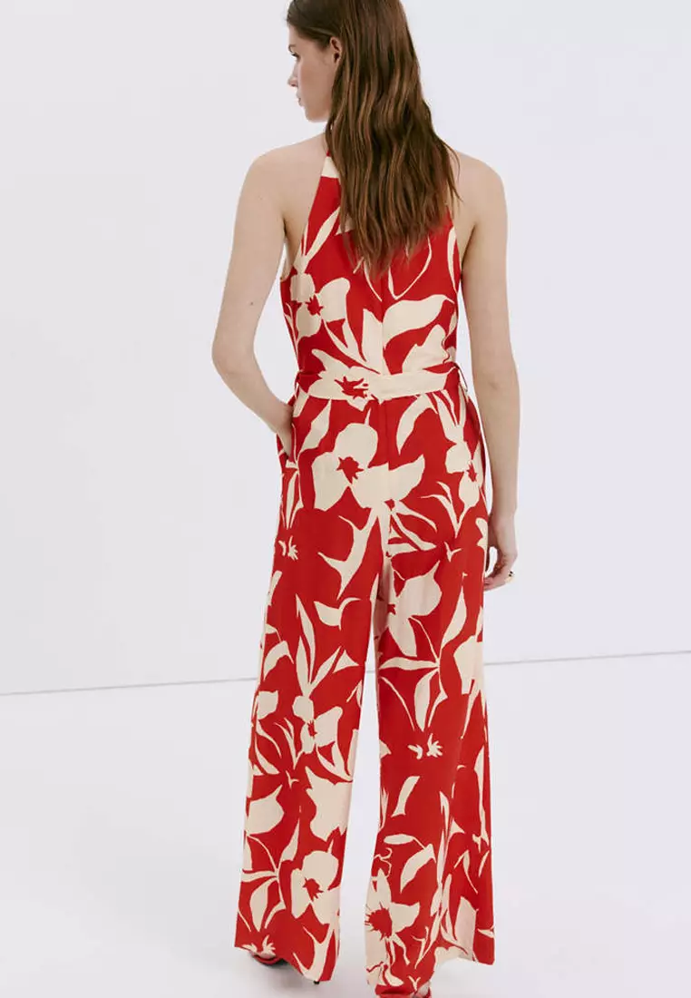 Floral Print Jumpsuit With Belt