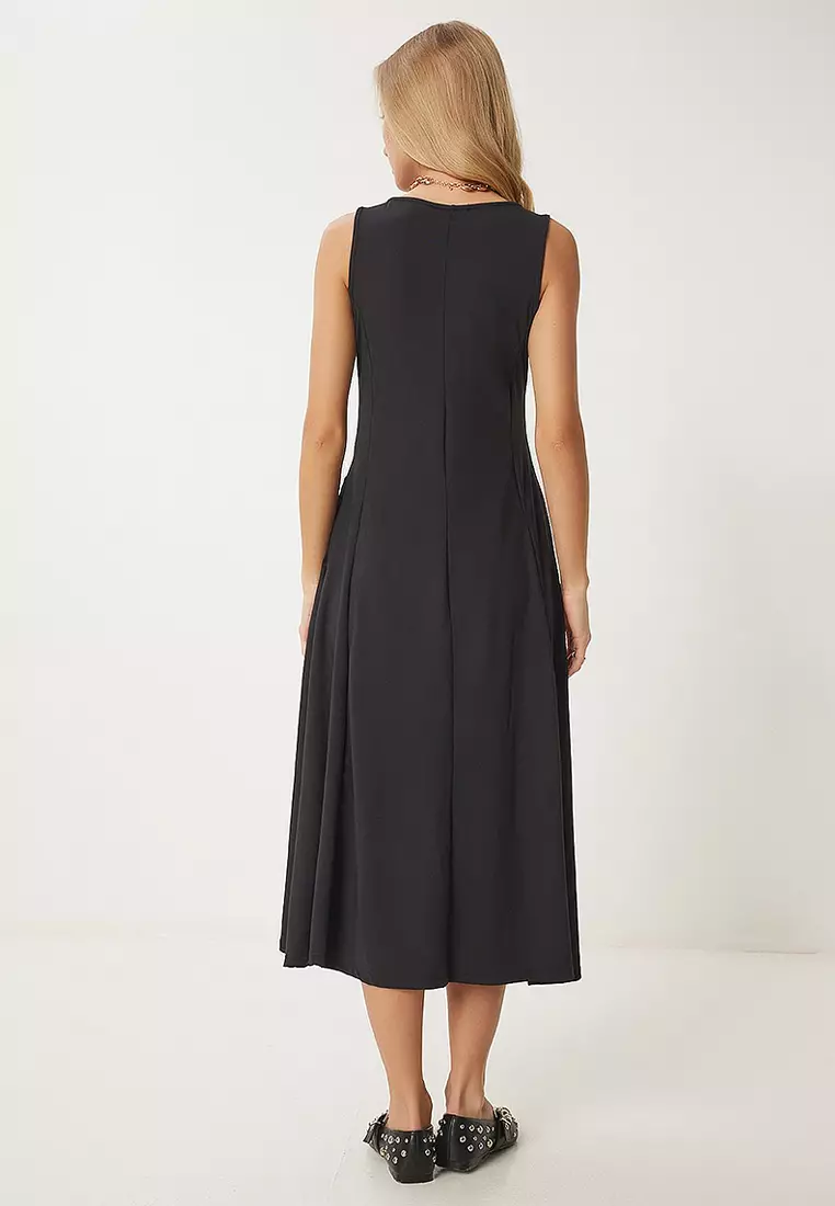 Pocket Summer Flared Midi Dress