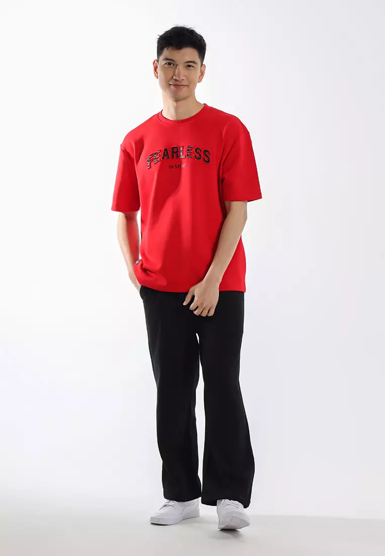 Forest Oversized Heavy Weight 300gsm Modal Cotton Short Sleeve T Shirt Men - 24088-51Red