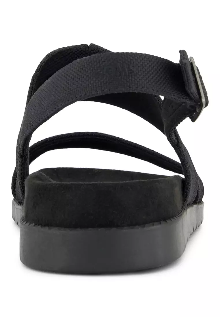 TOMS Women Marin Black Heavy Canvas Strap Sandals